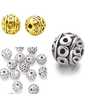 60 piezas piezas intermedias cuentas espaciadoras cuentas de metal 8 mm cuentas redondas de joyería - Imagen 1 de 5