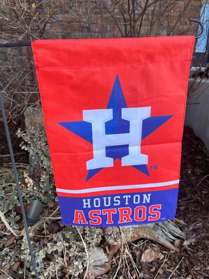 Houston Astros Double Sided Garden Flag 12" x 18" - Image 1 of 4