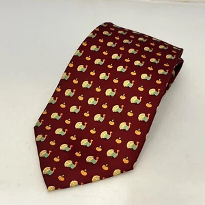 Corbata de seda temática de Acción de Gracias Alynn pavos y calabazas - Imagen 1 de 11