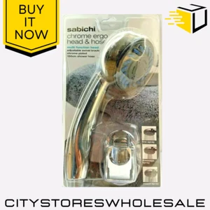 Sabichi Chrome Ergo Shower Head & Hose 150cm Universal Fit High Pressure - Picture 1 of 5