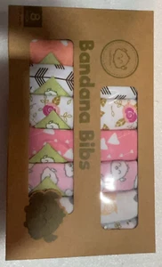 KeaBabies 8-Pack Organic Bandana Bibs Pink Dreams (Girl) - Picture 1 of 2
