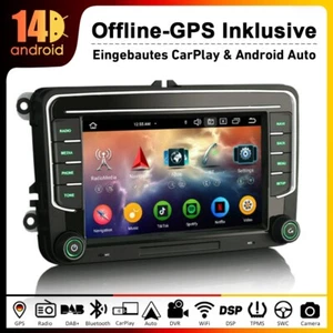 7"Android 14 GPS Autoradio GPS Für VW Amarok Polo 6R Caddy Crafter T6 Skoda Yeti - Bild 1 von 15