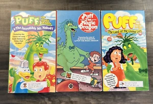 x3 Vintage Cartoon VHS Tapes Movies Puff The Magic Dragon - Picture 1 of 11