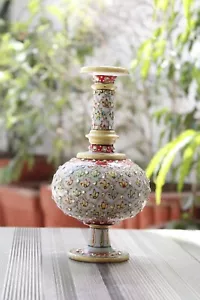 8 Zoll Marmortopf aus Indien - handgefertigt dekoriert Blumentopf schöner Topf - Bild 1 von 8