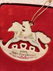Rare Classic Lenox 2001 Babys First Christmas Ornament In Box Rocking Horse