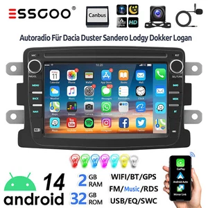 Android 14 32G Autoradio Carplay RDS Navi Kamera Für Renault Dacia Duster Dokker - Bild 1 von 14