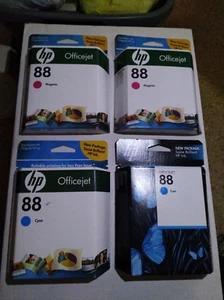 HP 88 Printer Ink C9387AN, C9386AN (Lot Of 4) - Picture 1 of 3