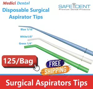 Dental Evacuation Surgical Aspirators & Aspirator Tips Green Blue, White 125/Pkg - Picture 1 of 8