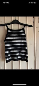 Girls H&M Black And White Striped top Age 10 - Picture 1 of 2
