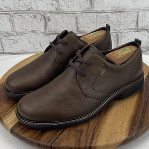 ECCO Turn GTX Mens Sz. 9/43 Brown Gore Tex Leather Oxford Casual Comfort Shoes - Picture 1 of 13
