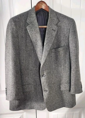 H Freeman & Sons Tweed Herringbone Blazer Sport Coat Mens 50R The Fashion Post - Image 1 of 4