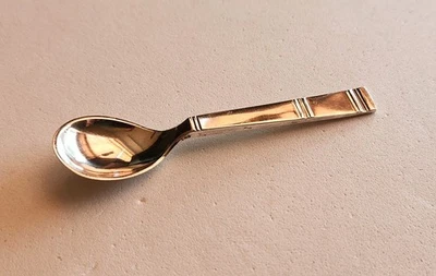 Vintage H. Nils Denmark Grann and Langley Sterling Silver Salt Spoon MCM 2.5" - Image 1 of 4