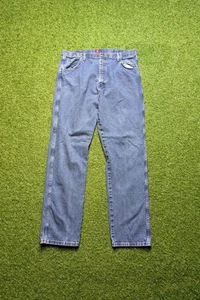 Wrangler Jeans Men 40x36 Blue Faded Denim Relaxed Fit Western Cowboy Pants 31MWZ - Picture 1 of 9