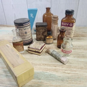 Apotheker Apotheke Memorabilia Lot Boxen Flaschen Vintage Antik - Bild 1 von 14