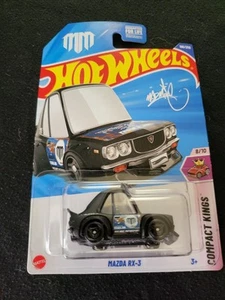 2025 Hot Wheels #196 Compact Kings 8/10 Mad Mike MAZDA RX-3 TOONED Black - Picture 1 of 2