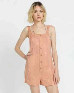Volcom Stone Strut Womens Romper - Sand Brown Medium NWT $62 - Picture 1 of 7