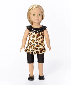 Leopard Print Capri Pants 2pc Set Fits 18" American Girl Dolls - Picture 1 of 1