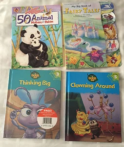 Bugs Life Thinking Big, Clowning Around, 50 Animals and Fairy Tales Book Lot Set - Imagen 1 de 11