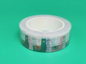NEW Llama Alpaca Animal Pattern Boutique Washi Tape 15mm Roll Holiday Craft Rare - Picture 1 of 10
