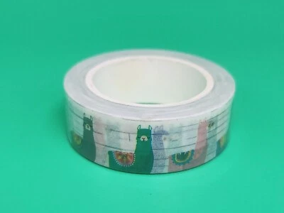 NEW Llama Alpaca Animal Pattern Boutique Washi Tape 15mm Roll Holiday Craft Rare - Image 1 of 4