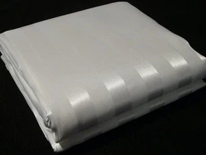 Duschvorhang 180x200 Textil Weiß Streifen Design Matt u. Glänzend  Edelstahlösen - Bild 1 von 7