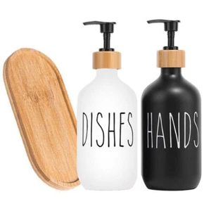 2x 500ML Hand Soap Press Pump dispenser Bathroom Kitchen Soap Container Bottle - Picture 1 of 15