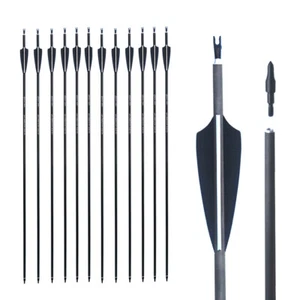 Tiro con arco 28" 30" 31" flechas de carbono puntas de tornillo flechas objetivo de caza columna 300 400 - Imagen 1 de 11