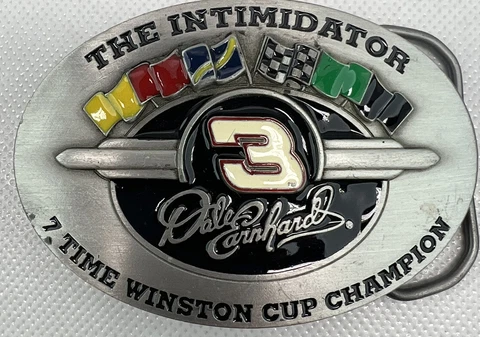 1997 Dale Earnhardt The Intimidator 7 Time Winston Cup Champ Pewter Belt Buckle Cover