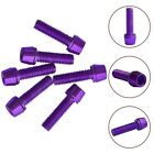 Purple Screw Set For Bicycle Handlebar Water Bottle Cage And Brake 6 Pieces