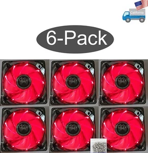6-pack: NEW Enermax Twister 80mm x 25mm RED LED 3-pin 12V Case Cooling Fan - Afbeelding 1 van 17