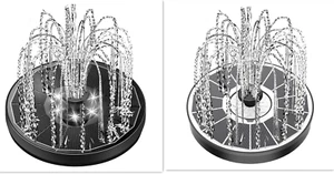 Solar Water Fountain White Lights+ Solar Fountain White Flower - Picture 1 of 12