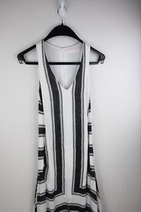 Sass & Bide "Double click" white with black contrast v neck tank dress size 6 - Picture 1 of 10