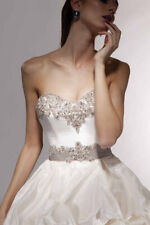 Victor Harper Couture Wedding Dress Silk Swarovski Crystals Ivory Size 6-8