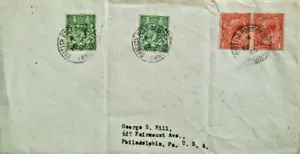 MOROCCO AGENCIES 1926 COVER TO U. S. WITH BRITISH STAMPS AND TANGIER POSTMARK - Picture 1 of 1