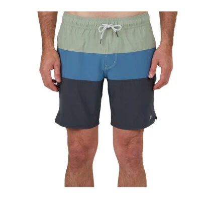 Salty Crew "Beacons 2 Elastic Boardie" Boardshorts (Dusty Sage) Swim Trunks - Image 1 of 2