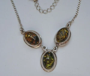 Bernsteinkette  Bernstein Amber Halskette Necklace 925 Silber Kette Nr.341 - Bild 1 von 3