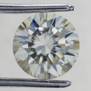 Off White Round Cut Loose Moissanite Lab Diamond VVS Polished Faceted Jewelry - Picture 1 of 24