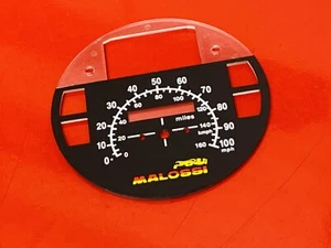 VESPA PX125E PX150E PX200E T5 CLÁSICO MALOSSI RACING VELOCÍMETRO NEGRO CARA - Imagen 1 de 7