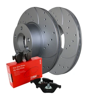 Front Brake Kit 312mm Drilled Rotors & TRW Low-Met Pads For BMW E90 E91 E92 E93 - Picture 1 of 8