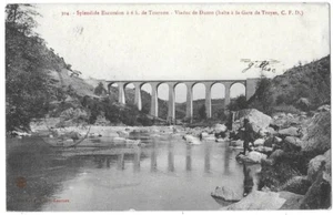 TOURNON 07 Viaduc de Duzon Excursion CPA écrite à Mme Jouven de Marseille 1912 - Picture 1 of 2