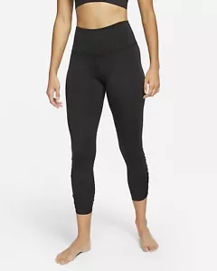 Nike Women's Yoga High Rise 7/8 Length Tights In Black Size M | DD1939-010 - Picture 1 of 3