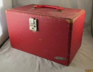 Vintage Gadabout by Neevel Child's Case Luggage Red Train Case used - Picture 1 of 14