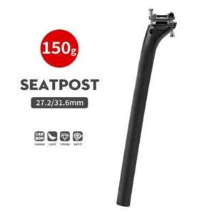  27.2 31.6mm Carbon MTB Road Bicycle Seatpost Light Weight 400mm Length Matte - Picture 1 of 28