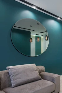 Round Circle Mirror Bevelled Modern Design Wall Mirror 60cm - 120cm 2ft - 4ft - Picture 1 of 4