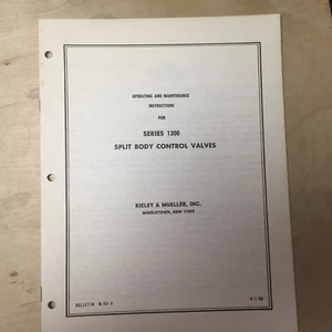 Kieley & Mueller Instruction Manual Series 1300 Control Valves Asbestos Packing - Bild 1 von 1