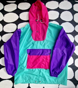 Vintage ' K-Way Colour Block Packable Windbreaker ' Festival Retro Jacket 90's * - Picture 1 of 14