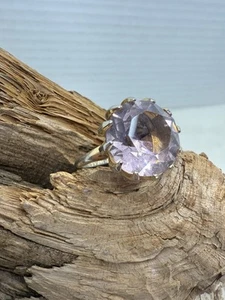 Anillo Vintage 14mm Rosa de Francia Chapado en Oro 10K Talla 8 - Imagen 1 de 12