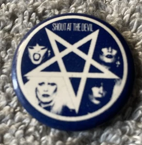Motley Crue Shout At The Devil Early Pinback Button Free Shipping 01 - Picture 1 of 3