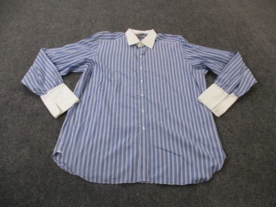 Camisa vintage Turnbull Asser para hombre 17,5 44 rayas negocios clásico puño francés Foto 1 de 4