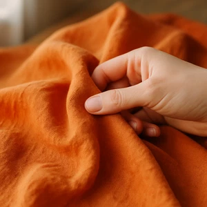 Orange (Crayola) Linen Fabric by the Yard – Apparel, Crafts, Home Décor Material - Picture 1 of 10